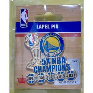Golden State Warriors 5X NBA Champions pin NEW
